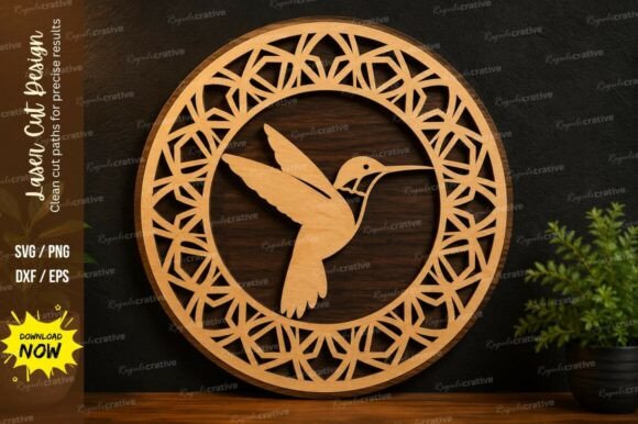 Download Hummingbird Mandala Circle Laser Cut SVG - Man Collection