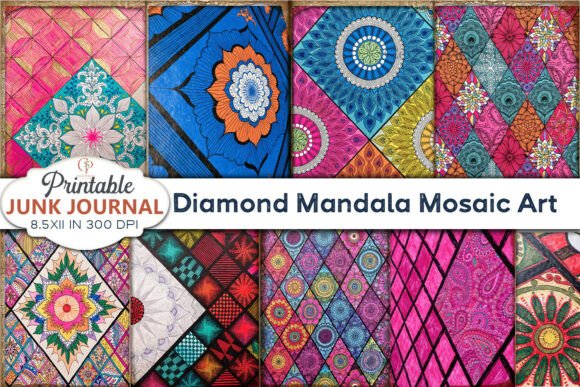Download Diamond Mandala Mosaic Art Junk Journal - Man Collection