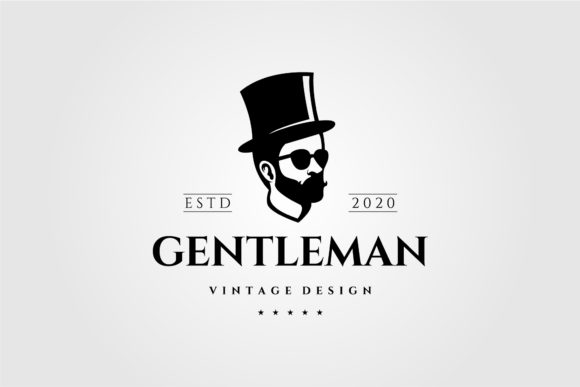 Download Gentleman Vintage Logo Man with Hat - Man Collection