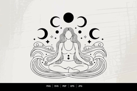 Download Mystical Moon Phase Meditation Woman Lin - Man Collection