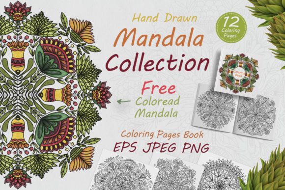 Download Hand Drawn Mandalas in Folk Style Flower - Man Collection