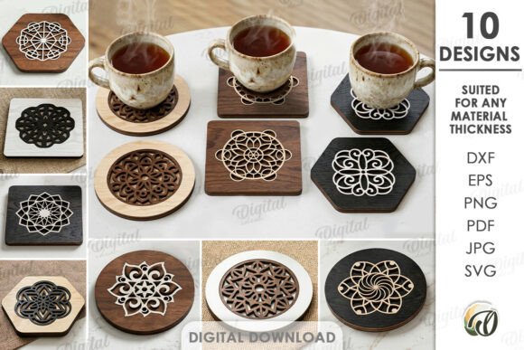 Download 3D Mandala Coasters Laser Cut Bundle - Man Collection