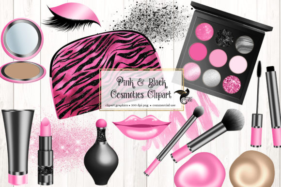 Download Pink and Black Cosmetics Clipart - Cosmetics Collection