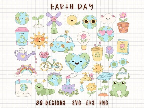 Download Earth Day Clipart Cute Eco Planet SVG - Eco Collection