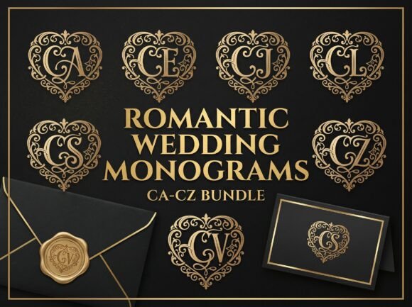 Download 26 Romantic Wedding Monogram CA-CZ - Man Collection
