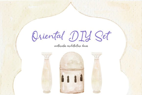 Download Oriental DIY Watercolor PNG Decor Set - Eco Collection