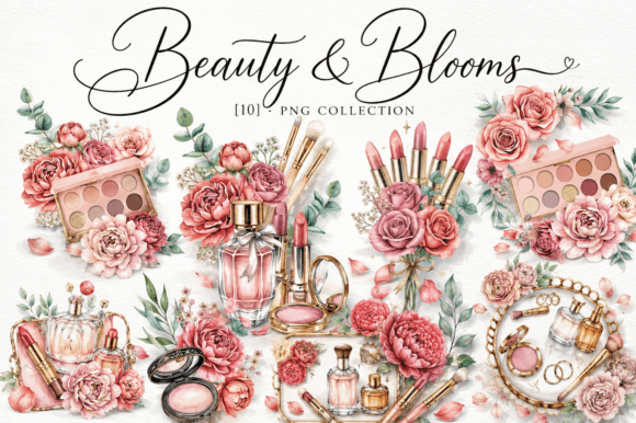 Download Watercolor Cosmetics Clipart Png Bundle - Cosmetics Collection