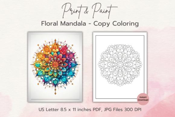 Download Floral Mandala Copy Paint Coloring Page - Man Collection