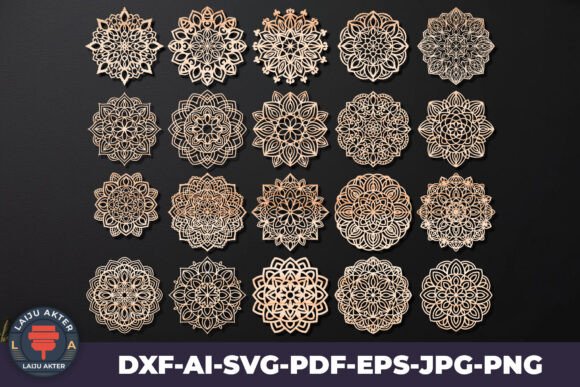 Download Laser Cut Coasters Bundle Mandala - Man Collection